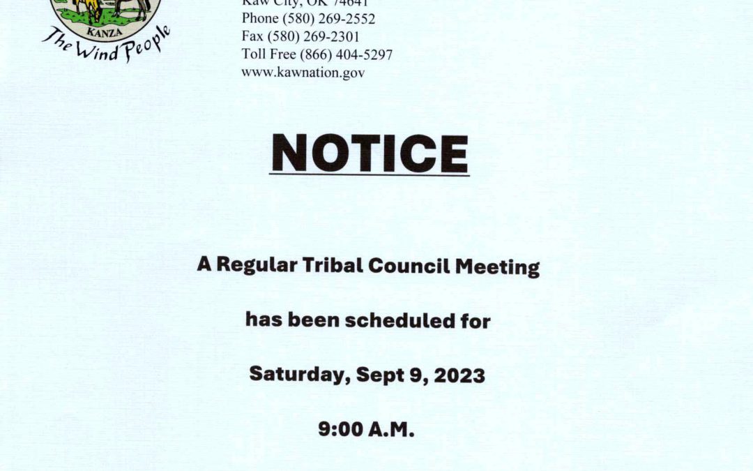 Tribal Council Meeting September 9th 2023