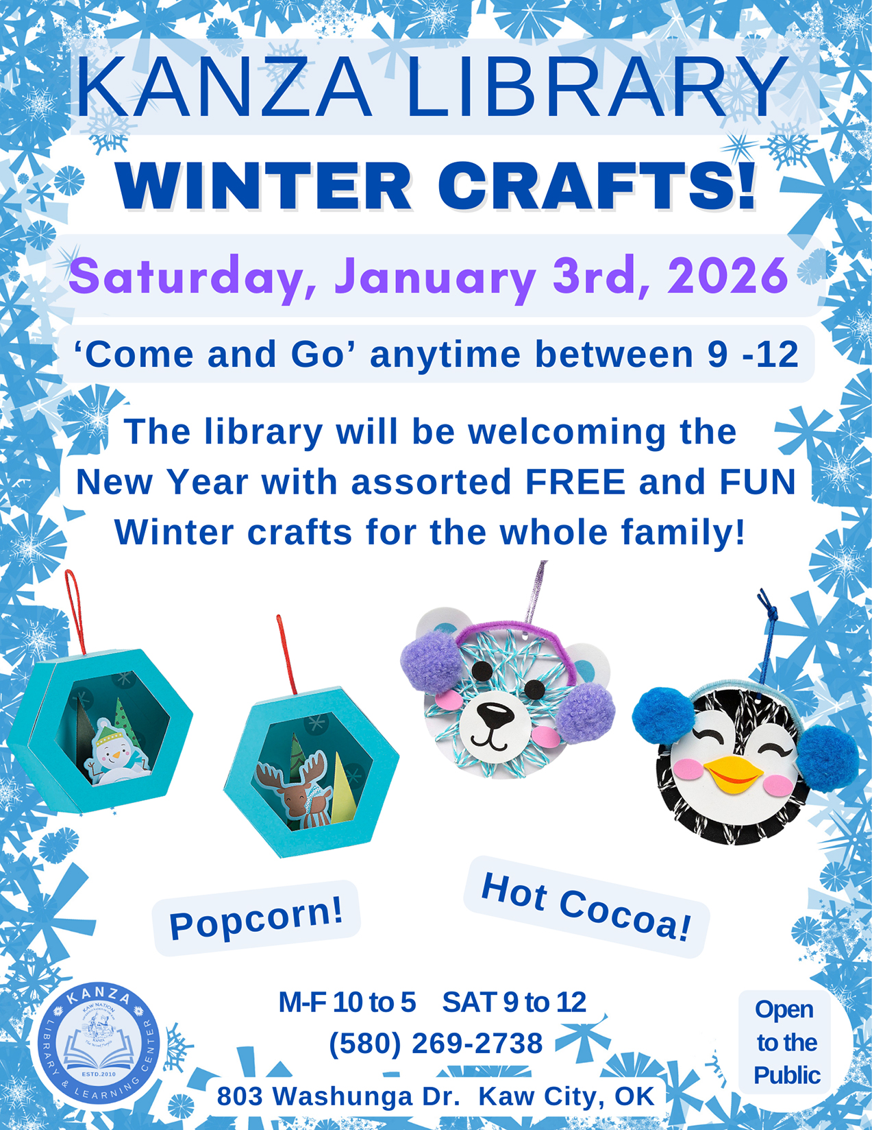 JAN Saturday Winter Crafts Flyer - 1